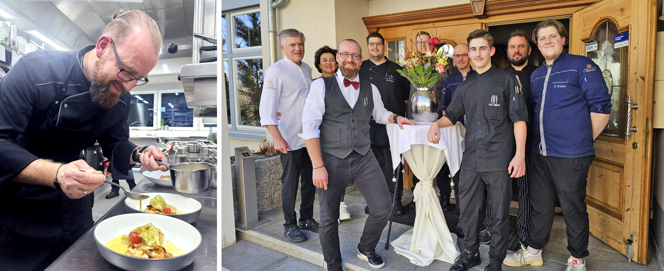 Andy mit seinem Team im Landhaus Feckl